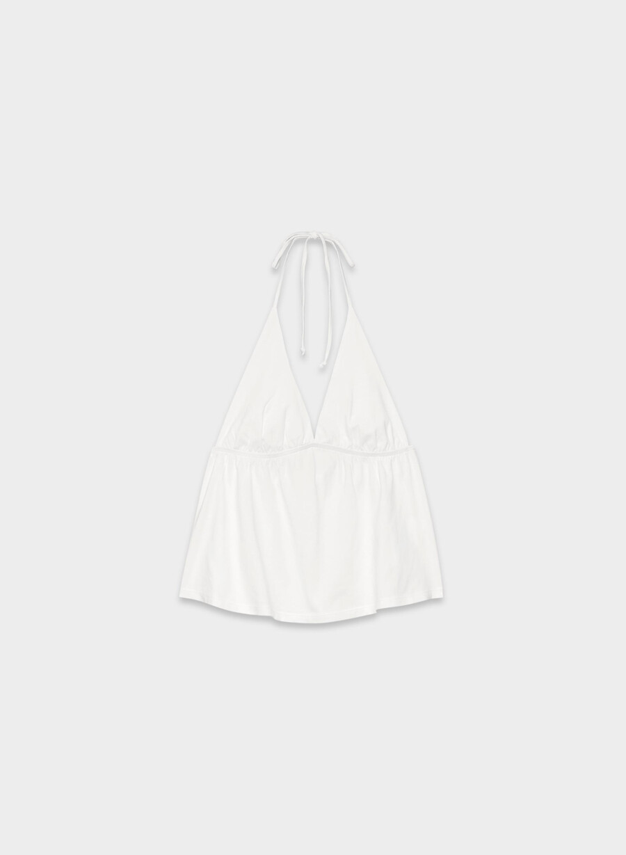 cottonwhisk caro halter bianco