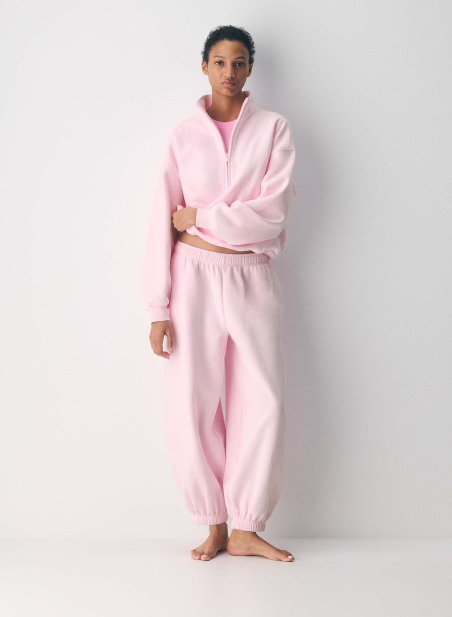 jogger mega balloon in felpa comoda villa pink
