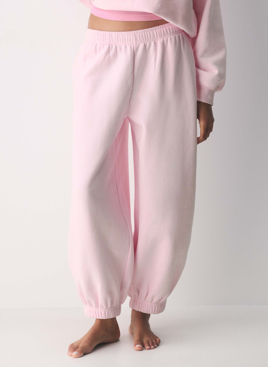 jogger mega balloon in felpa comoda villa pink
