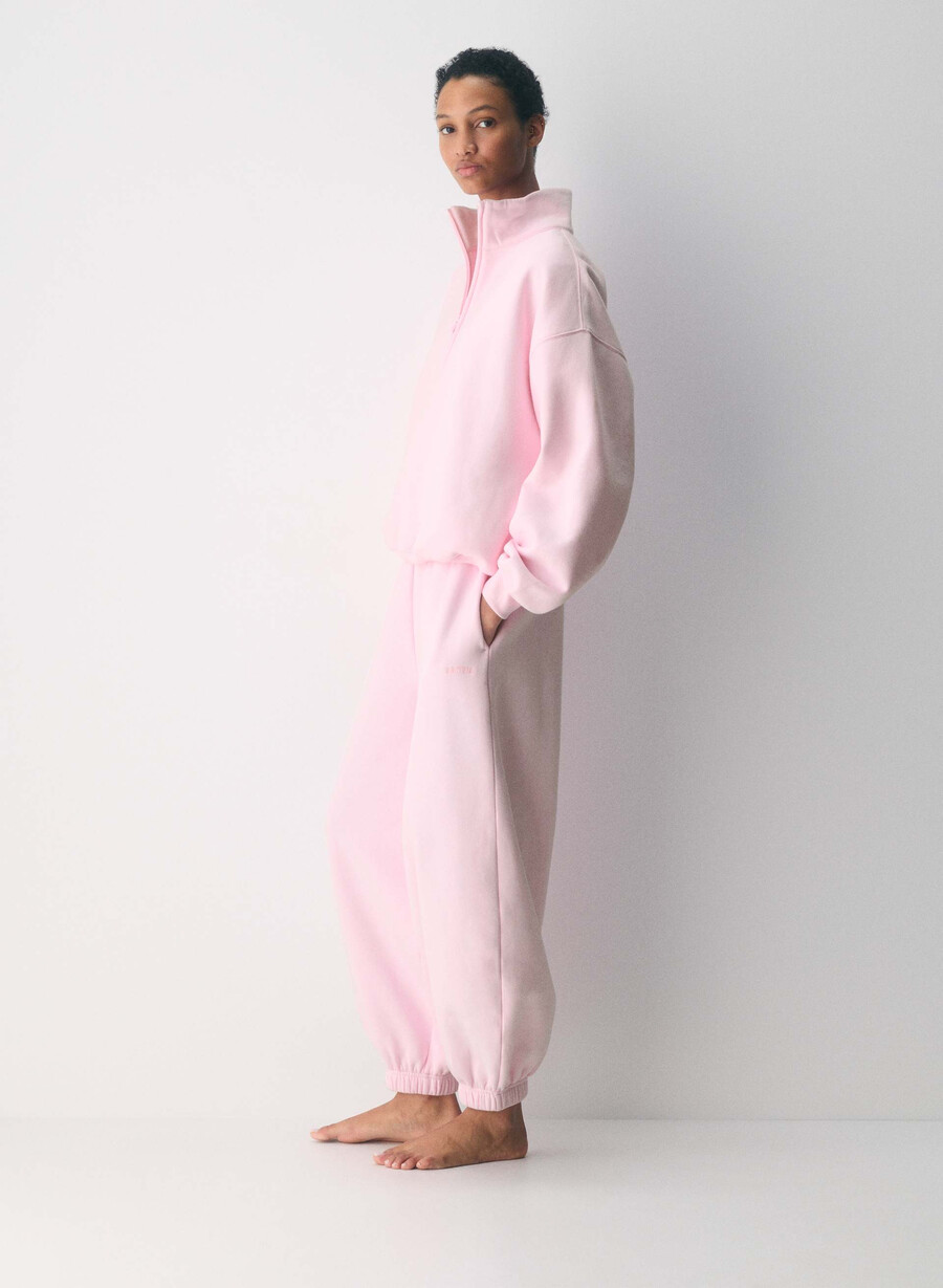 jogger mega balloon in felpa comoda villa pink
