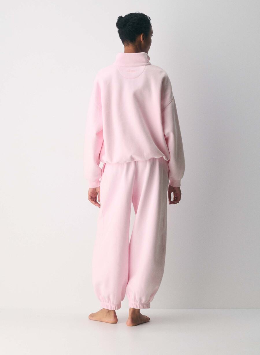 jogger mega balloon in felpa comoda villa pink