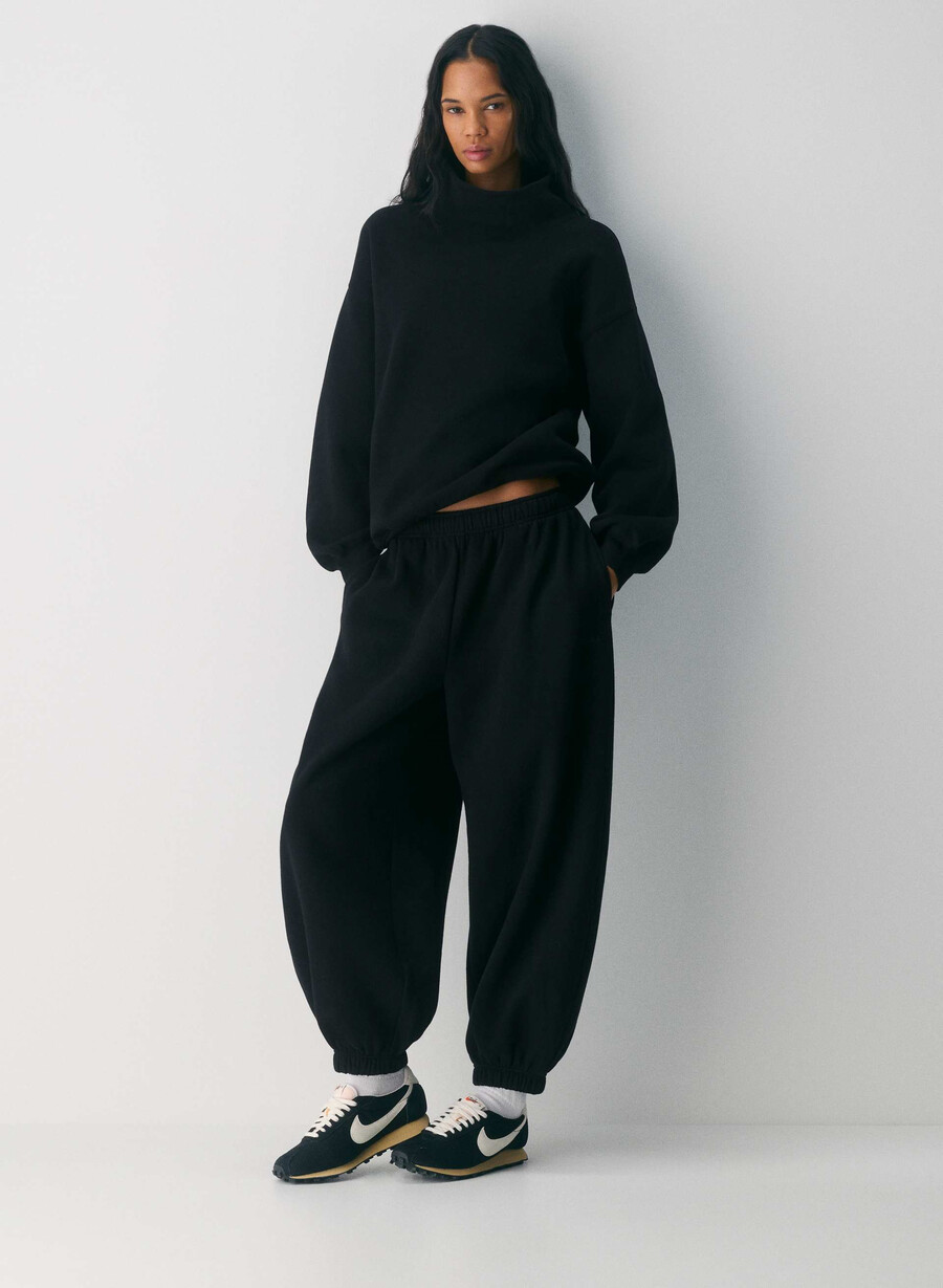 jogger mega balloon in felpa comoda heather chrome