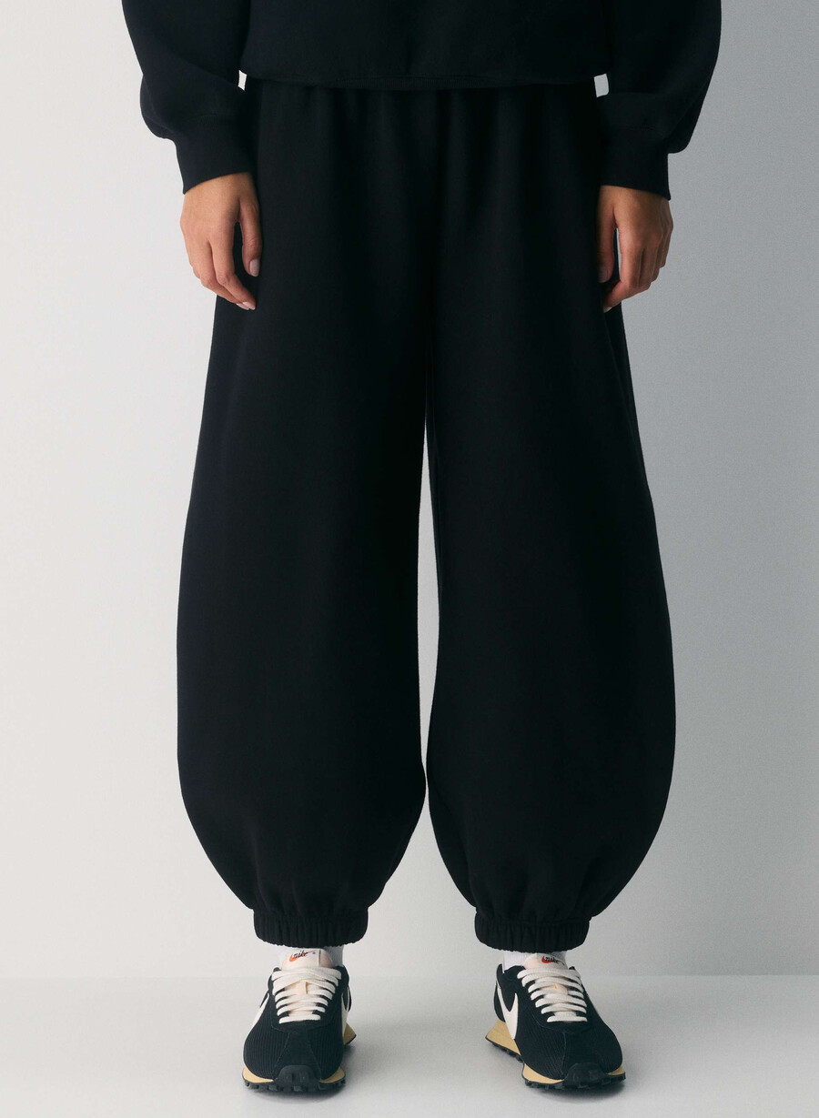 jogger mega balloon in felpa comoda heather chrome