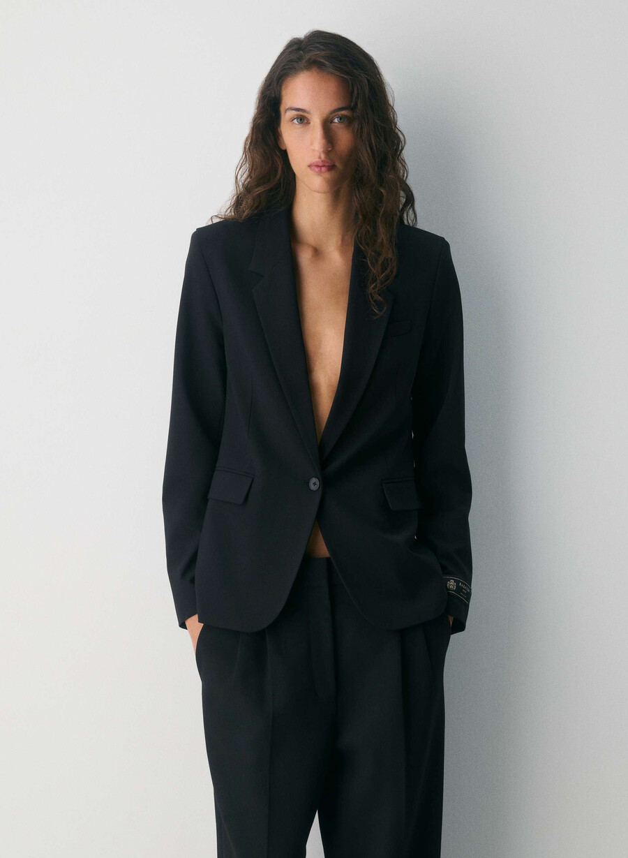produttore blazer in lana nero