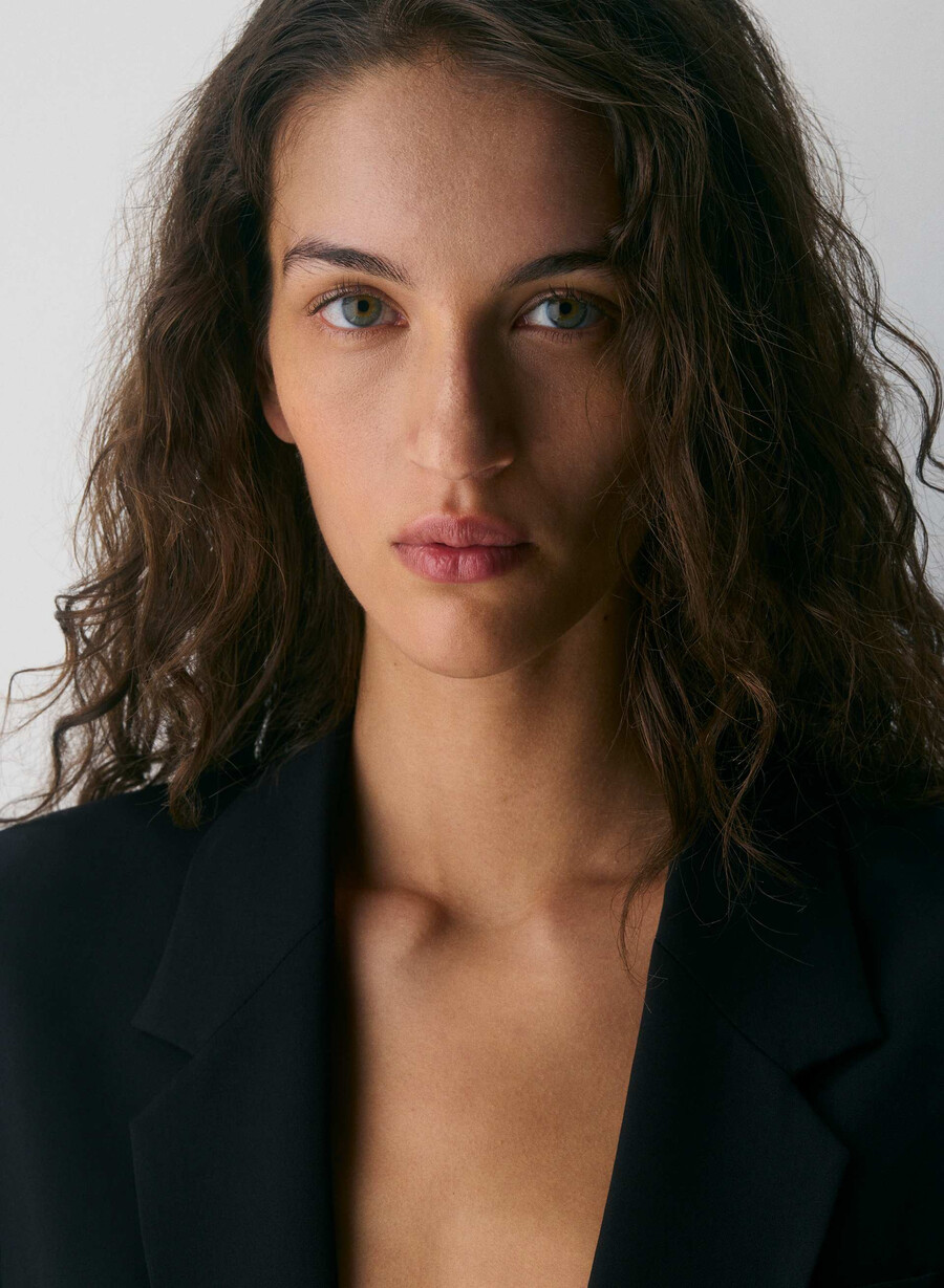produttore blazer in lana nero