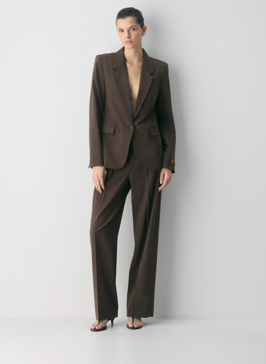 blazer in lana del produttore heather rich mocha brn