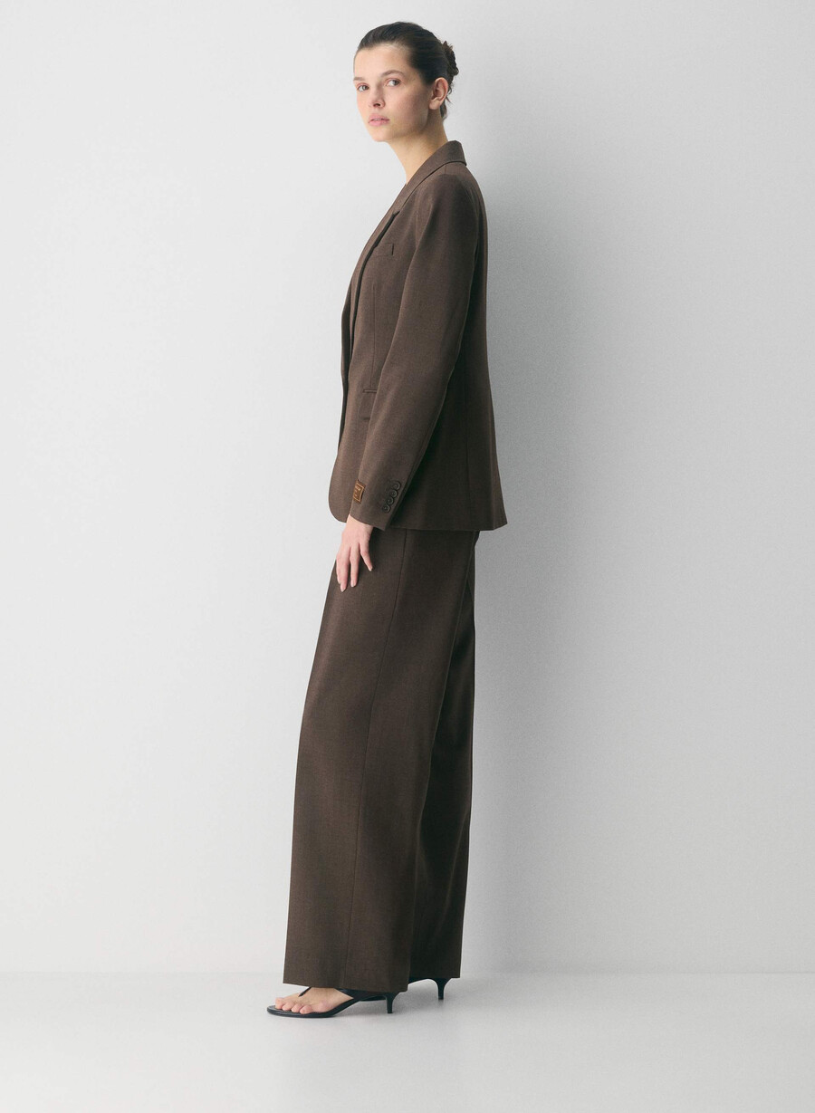 blazer in lana del produttore heather rich mocha brn