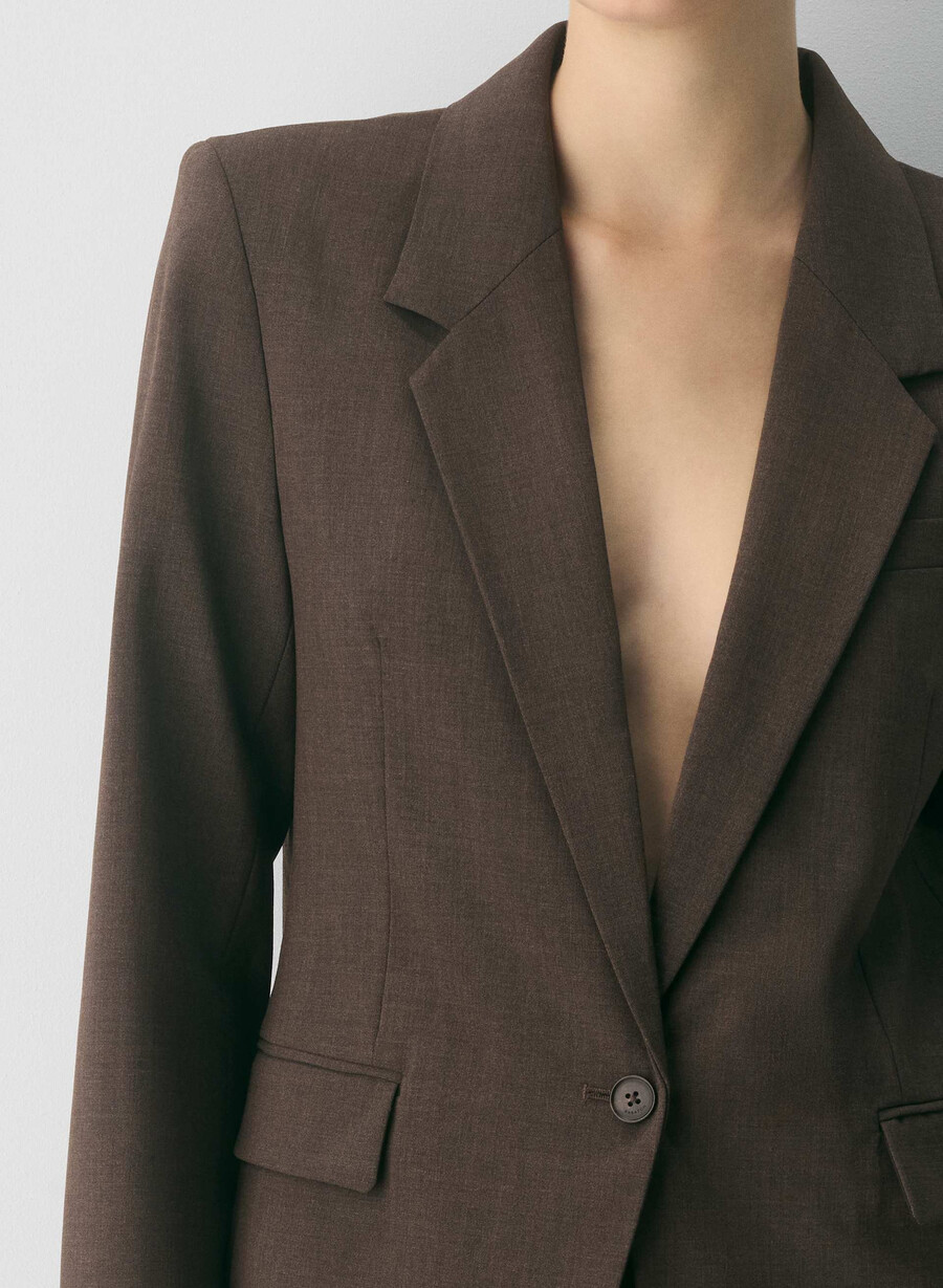 blazer in lana del produttore heather rich mocha brn