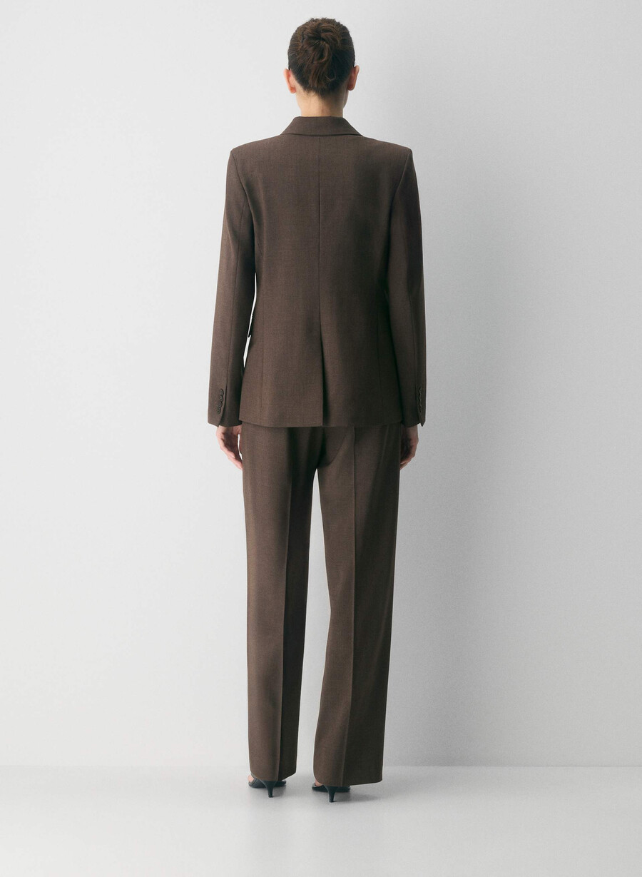 blazer in lana del produttore heather rich mocha brn