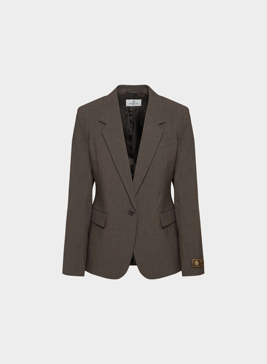 blazer in lana del produttore heather rich mocha brn