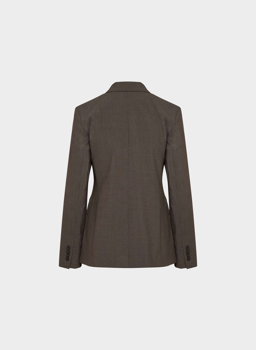 blazer in lana del produttore heather rich mocha brn