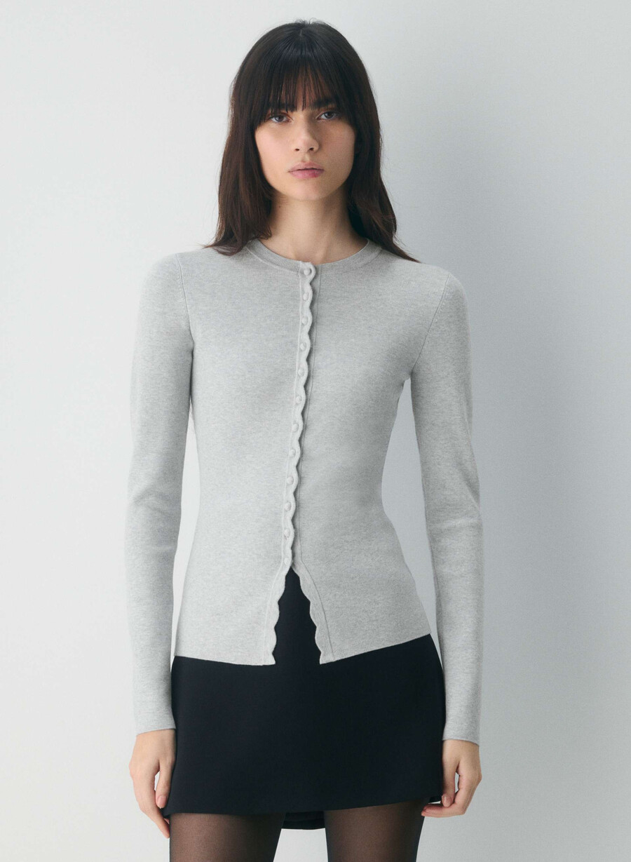 cardigan shelly - filato wonder heather chrome