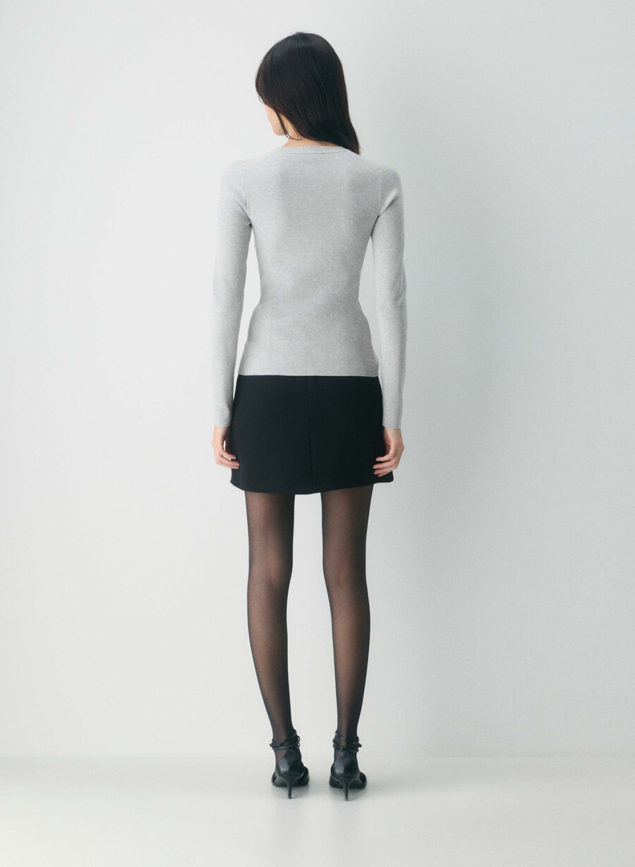 cardigan shelly - filato wonder heather chrome