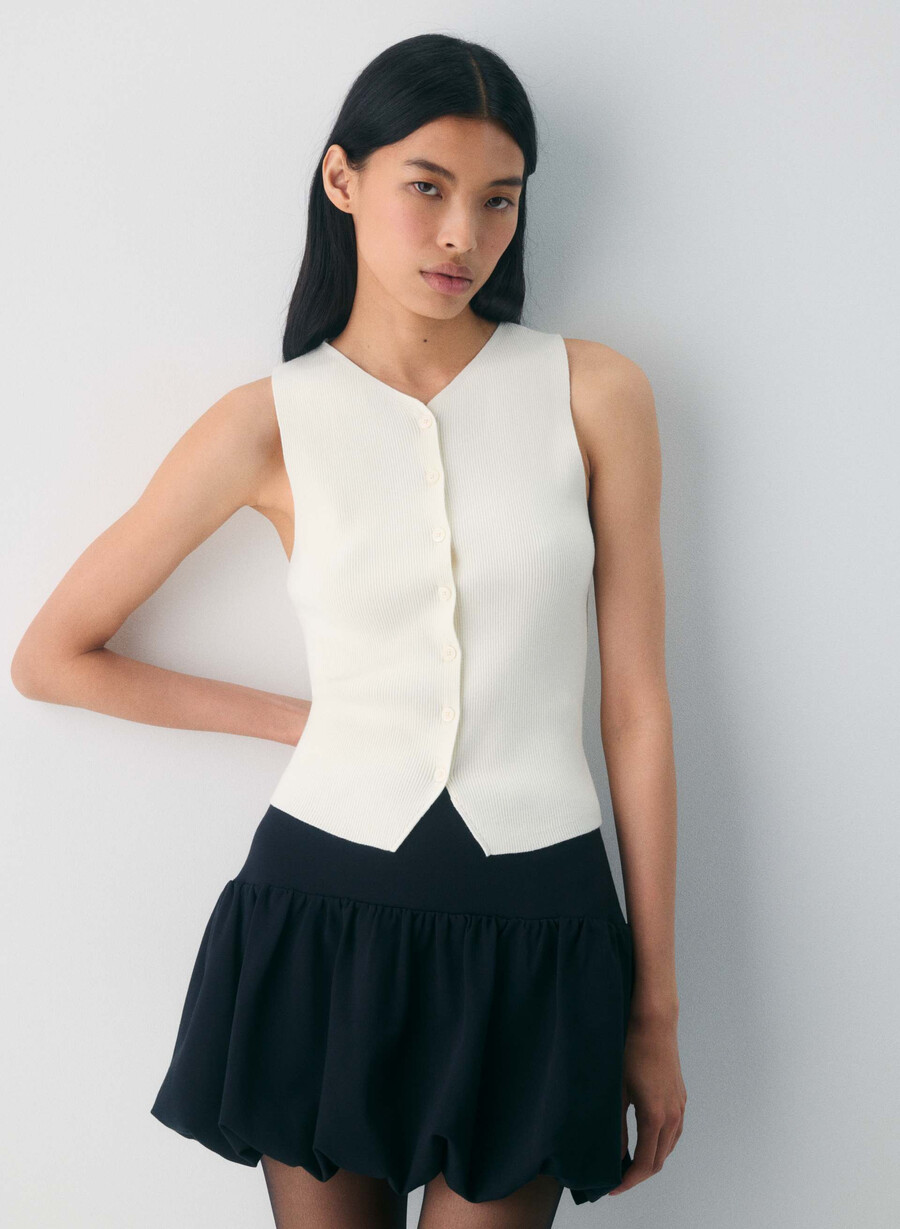 gilet in maglia da croquet - wonder yarn light birch