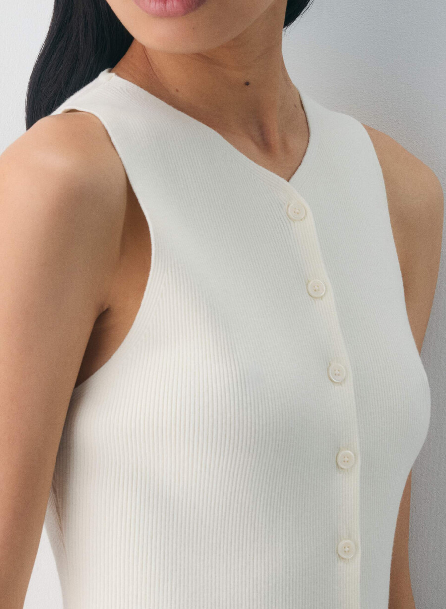 gilet in maglia da croquet - wonder yarn light birch