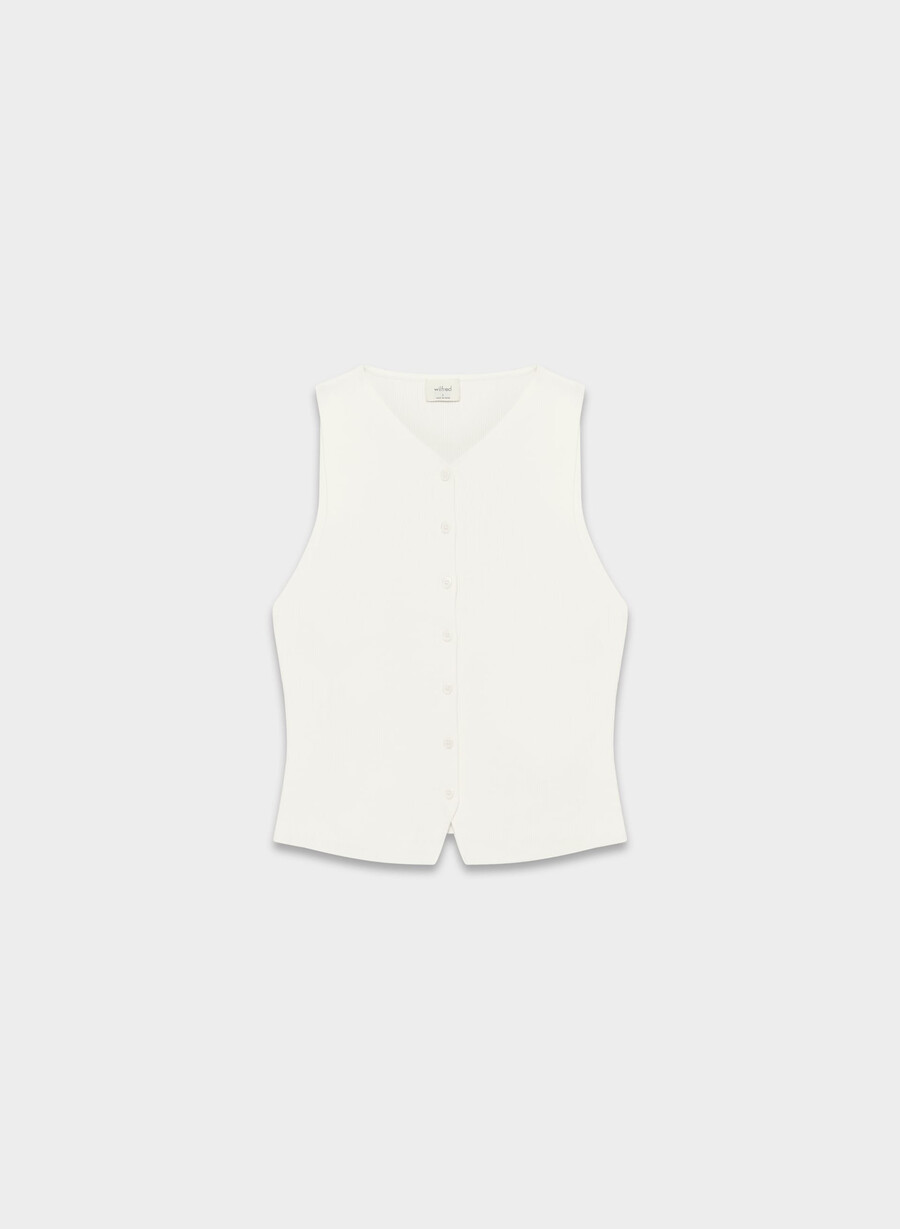 gilet in maglia da croquet - wonder yarn light birch