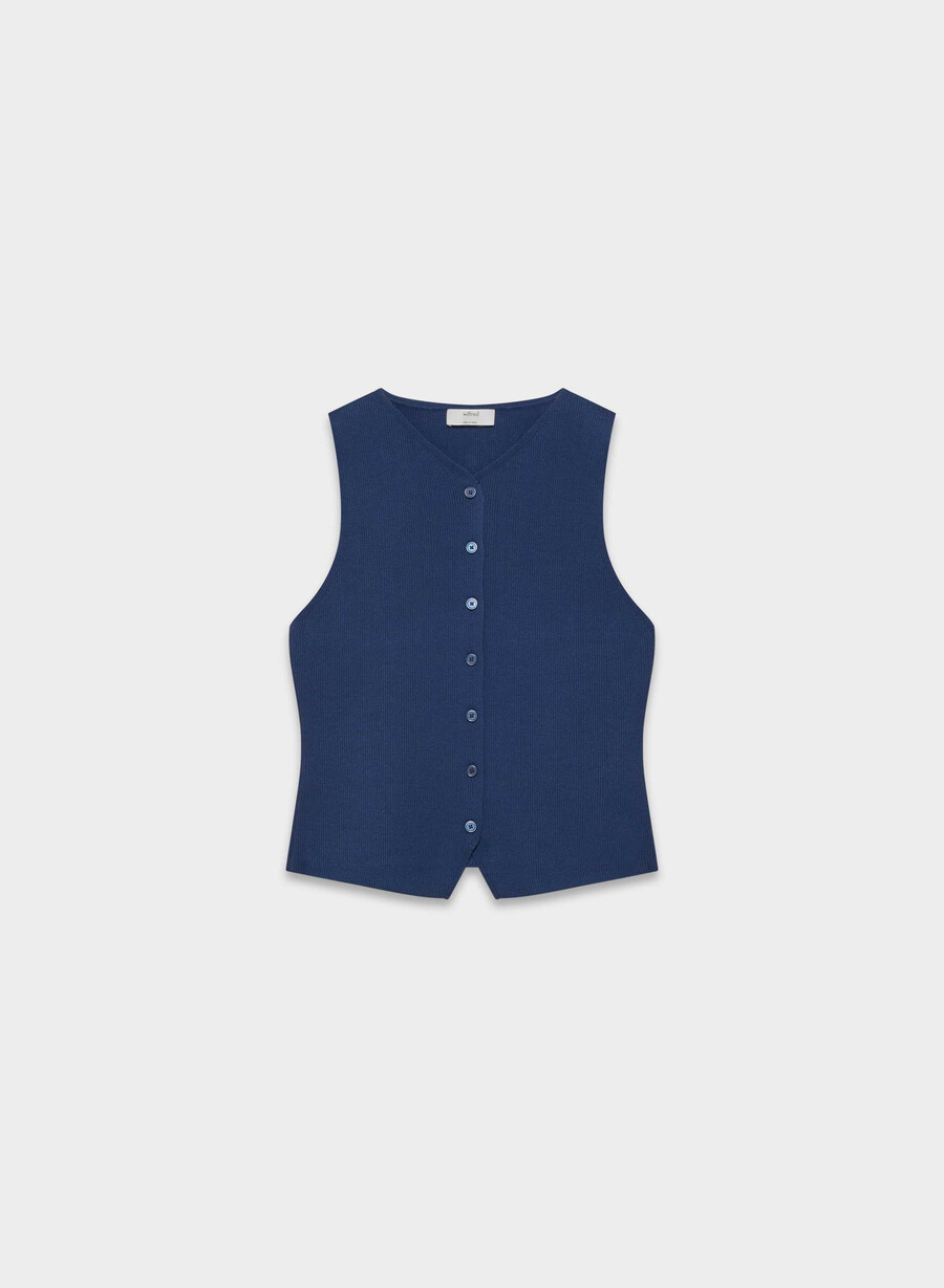 gilet da croquet - wonder yarn byron blue