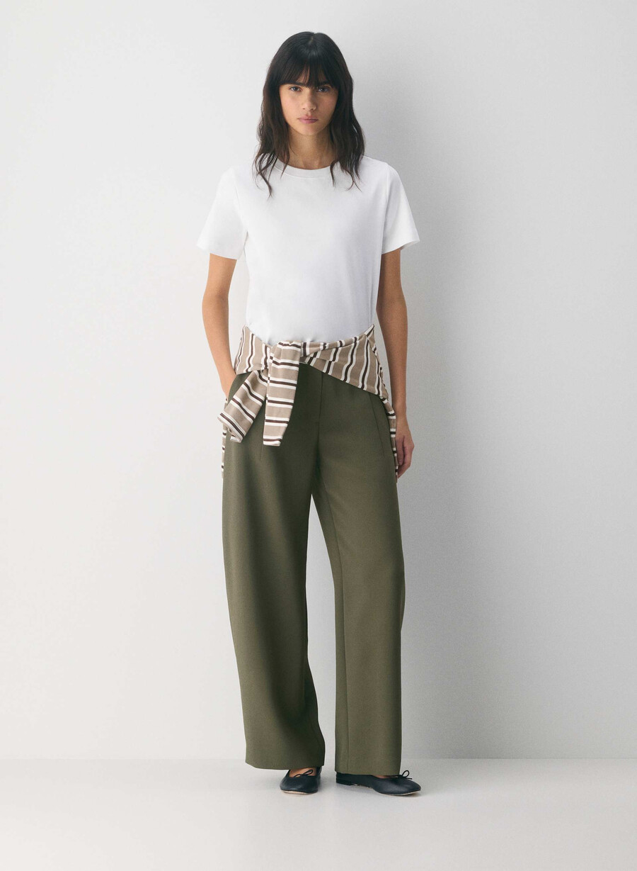 pantaloni helix barrel - crepette oliva scura