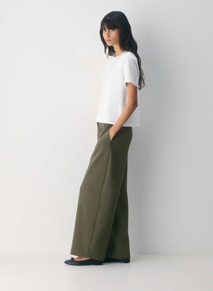 pantaloni helix barrel - crepette oliva scura