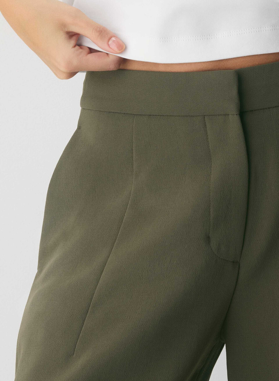 pantaloni helix barrel - crepette oliva scura