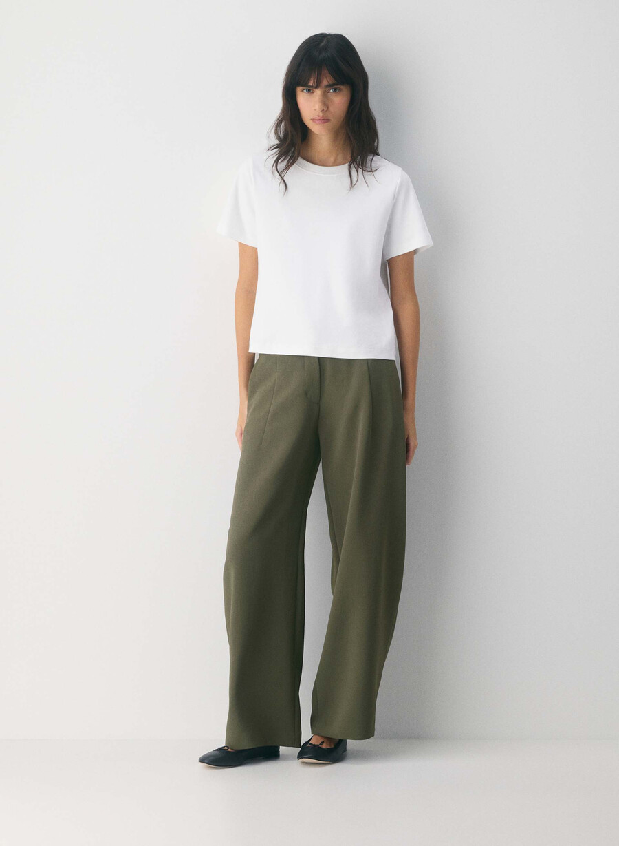 pantaloni helix barrel - crepette oliva scura