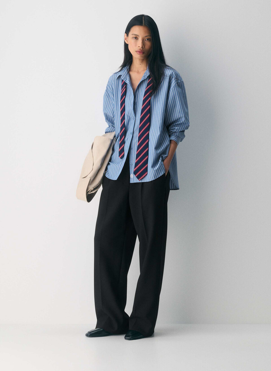 camicia in popeline darchivio mtchl strp fr bluwt