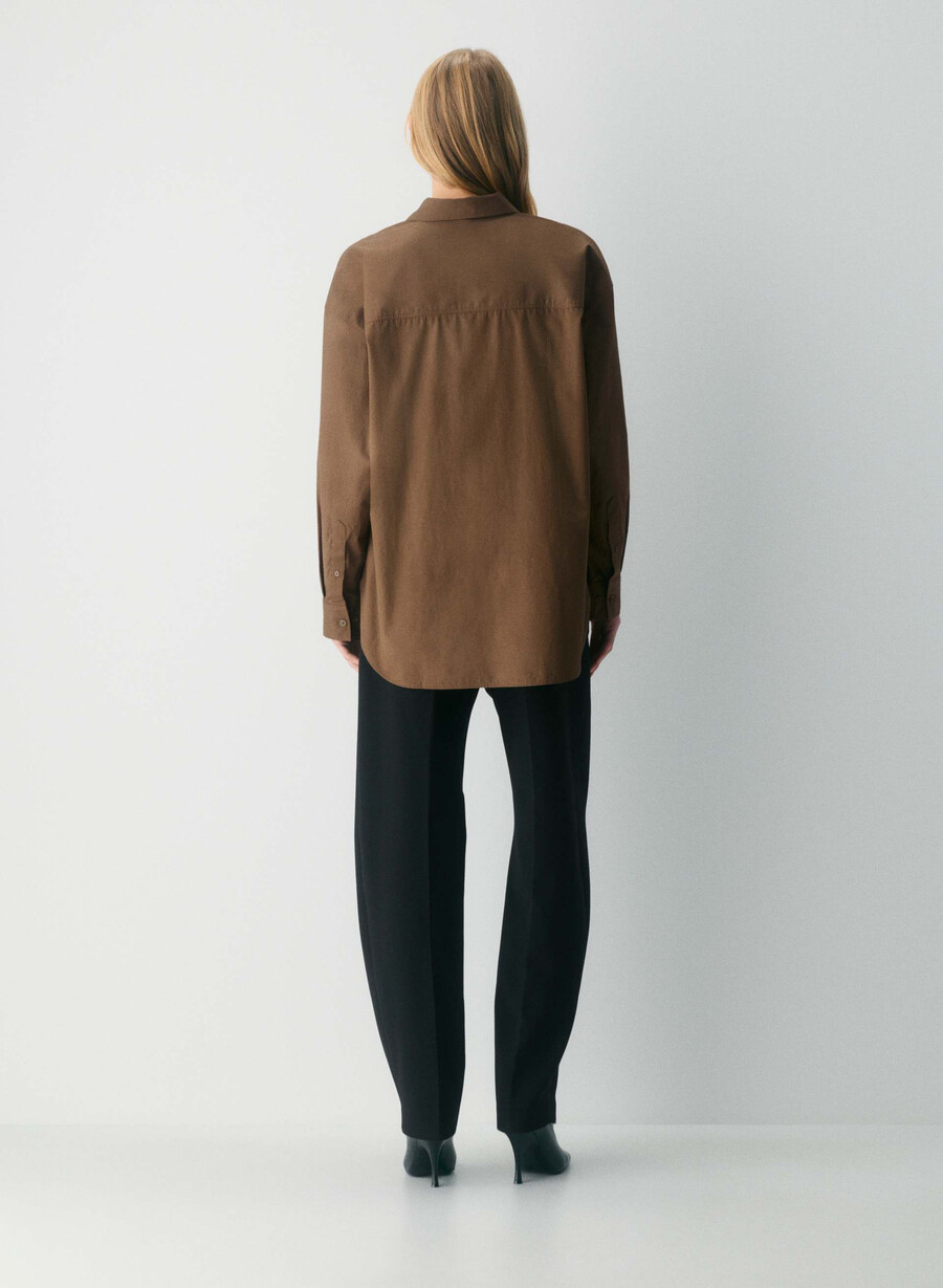 camicia in popeline darchivio cello brown