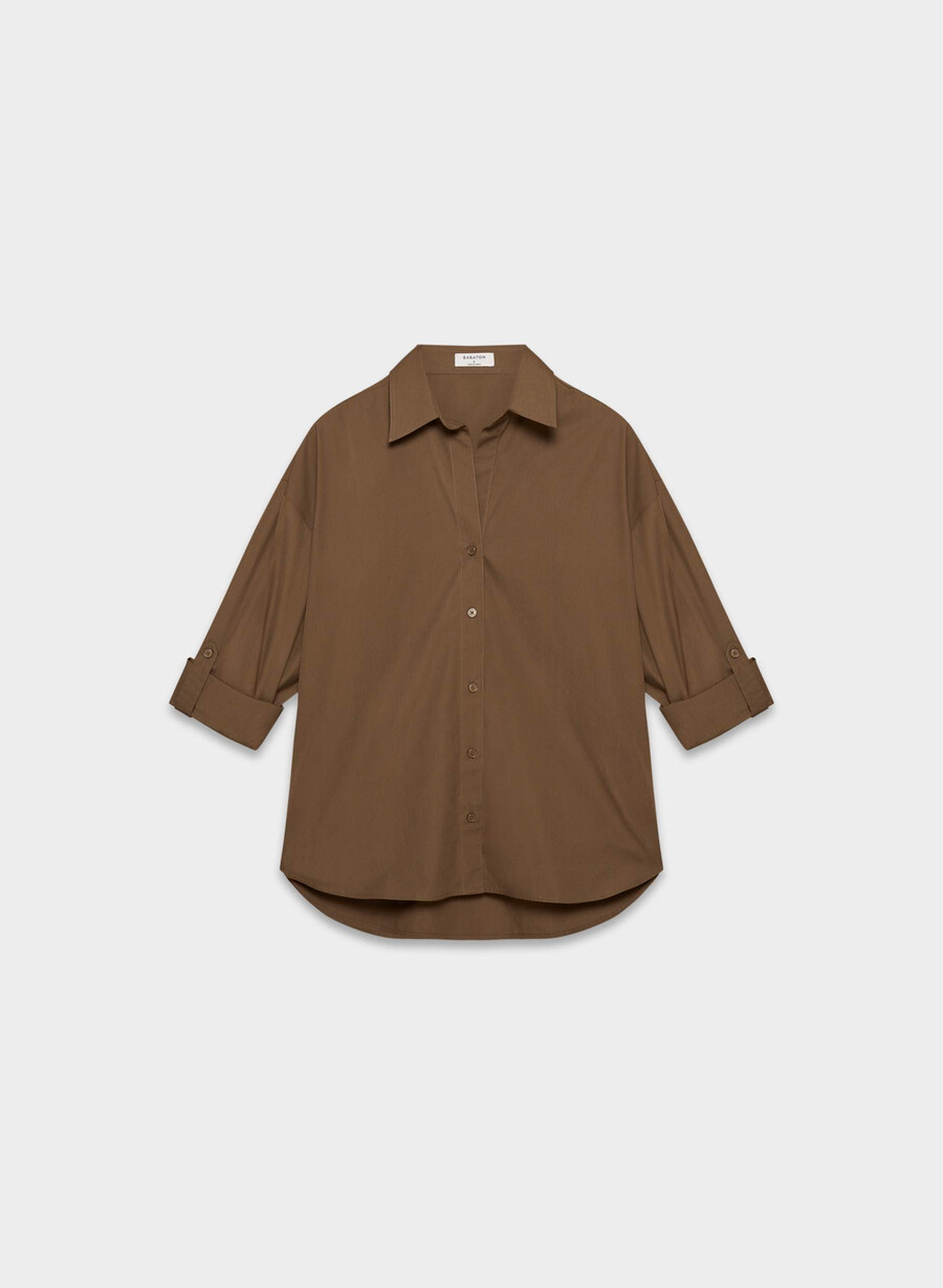 camicia in popeline darchivio cello brown