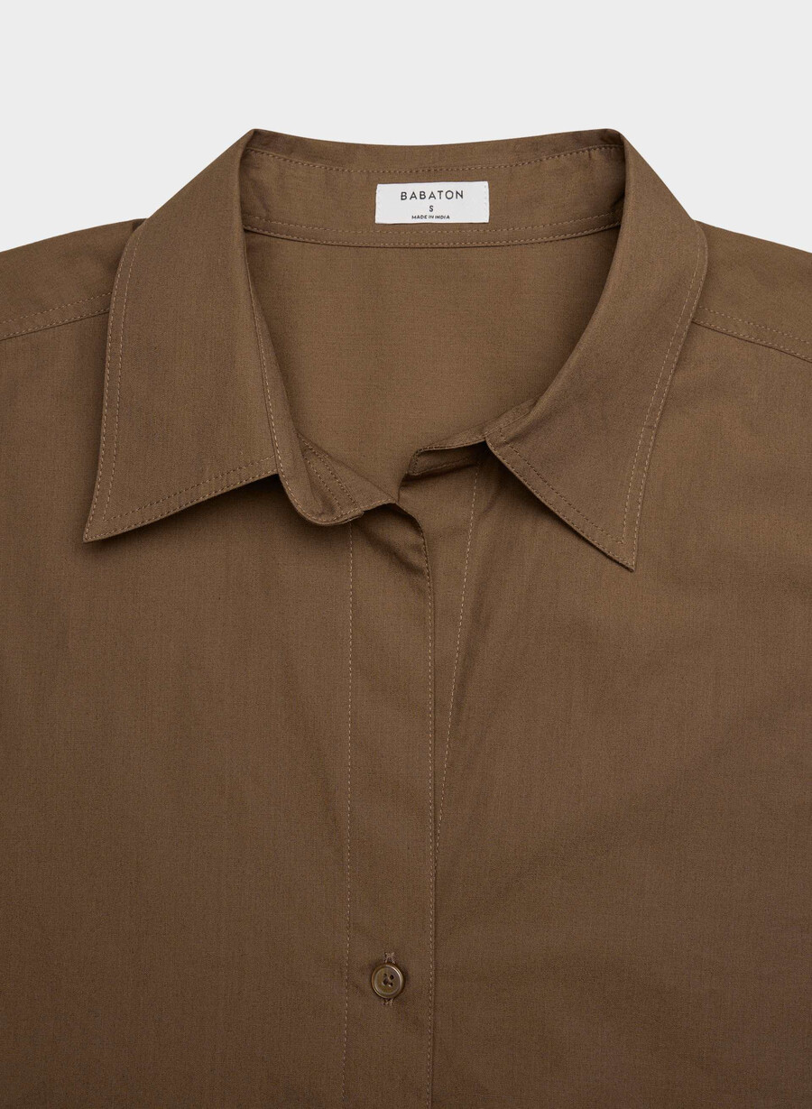 camicia in popeline darchivio cello brown
