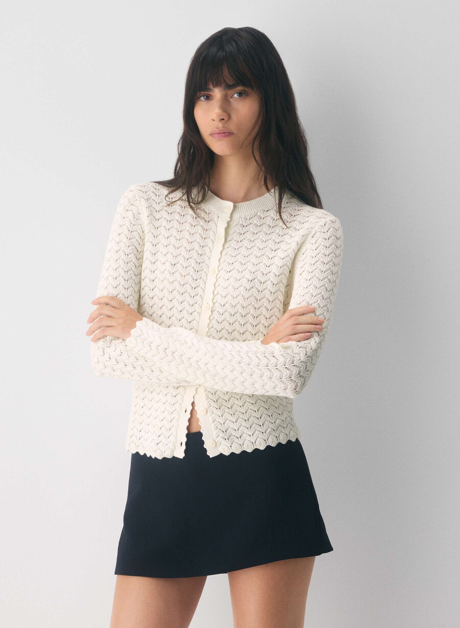 cardigan cotton charm prelusion betulla chiara