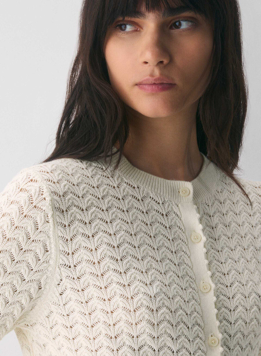 cardigan cotton charm prelusion betulla chiara