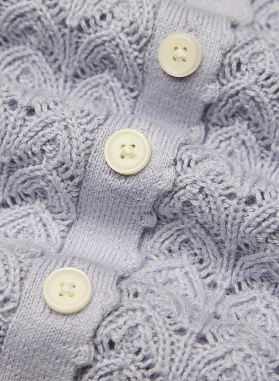 cardigan cotton charm prelusion lilla fiori di campo