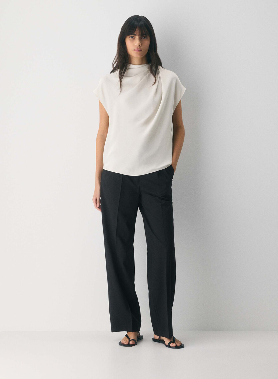 the effortless pant lana nero