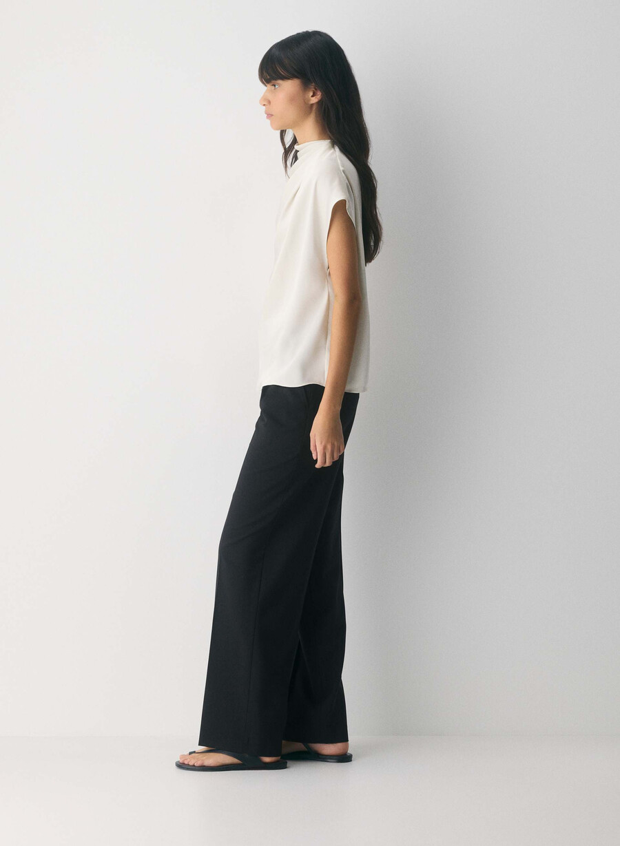 the effortless pant lana nero