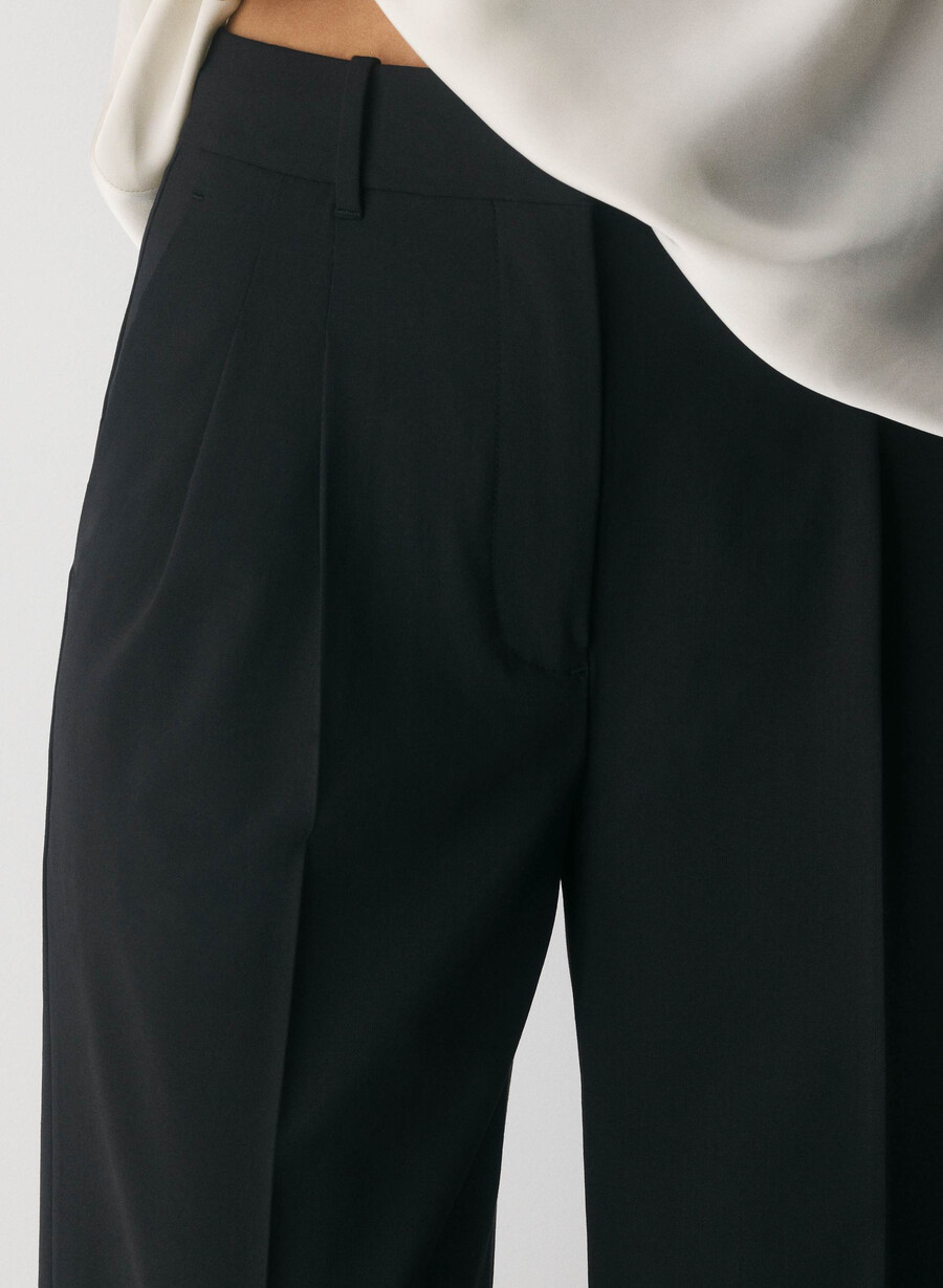 the effortless pant lana nero