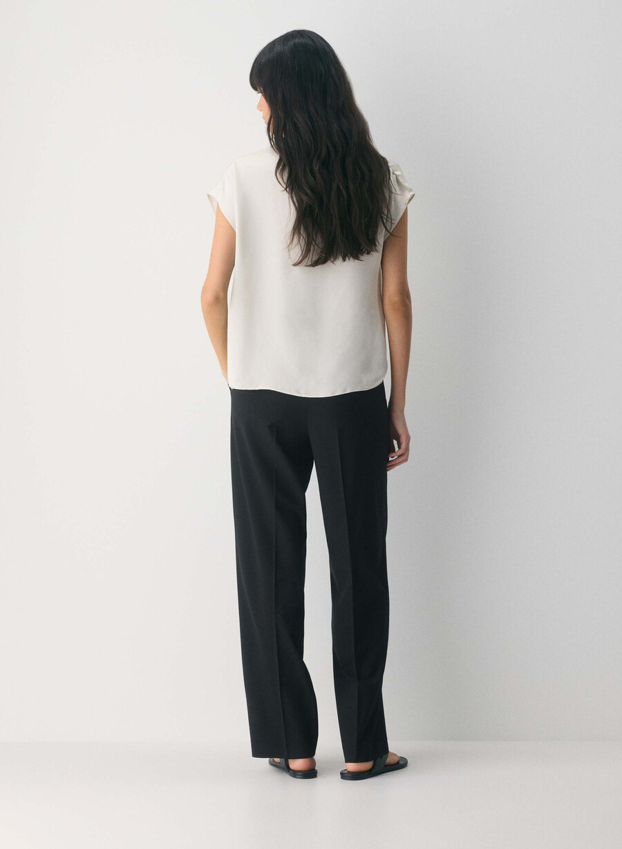 the effortless pant lana nero
