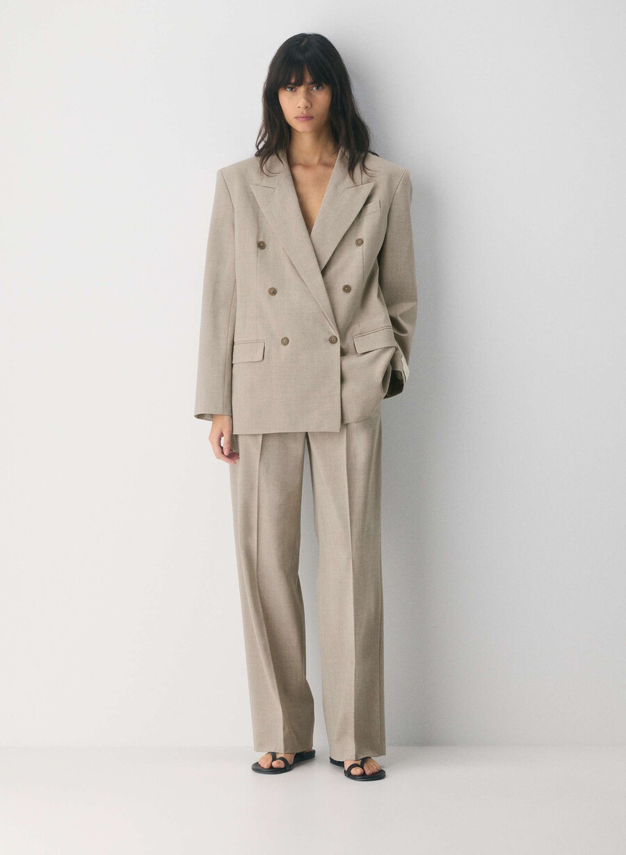 the effortless pant wool heather light noce moscata