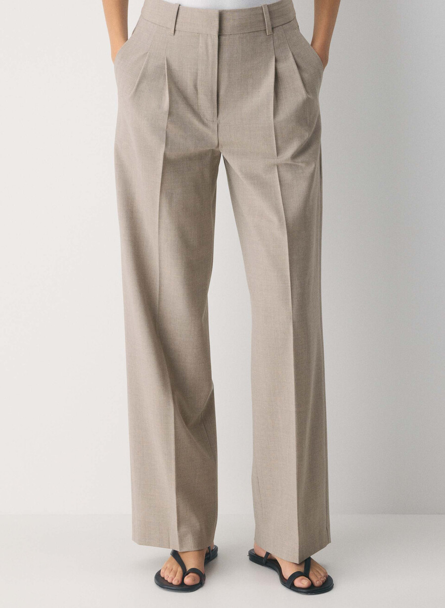 the effortless pant wool heather light noce moscata