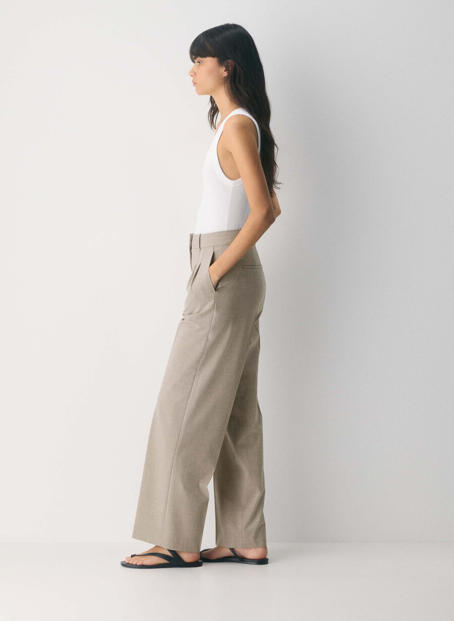 the effortless pant wool heather light noce moscata