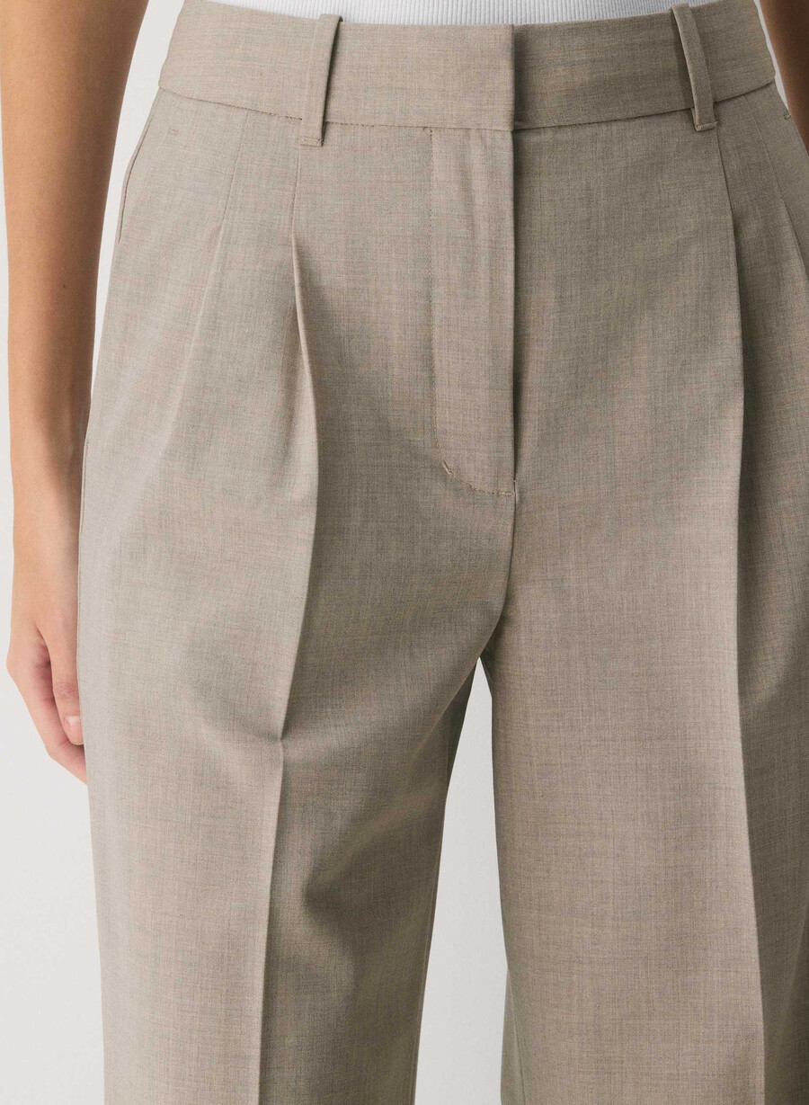 the effortless pant wool heather light noce moscata