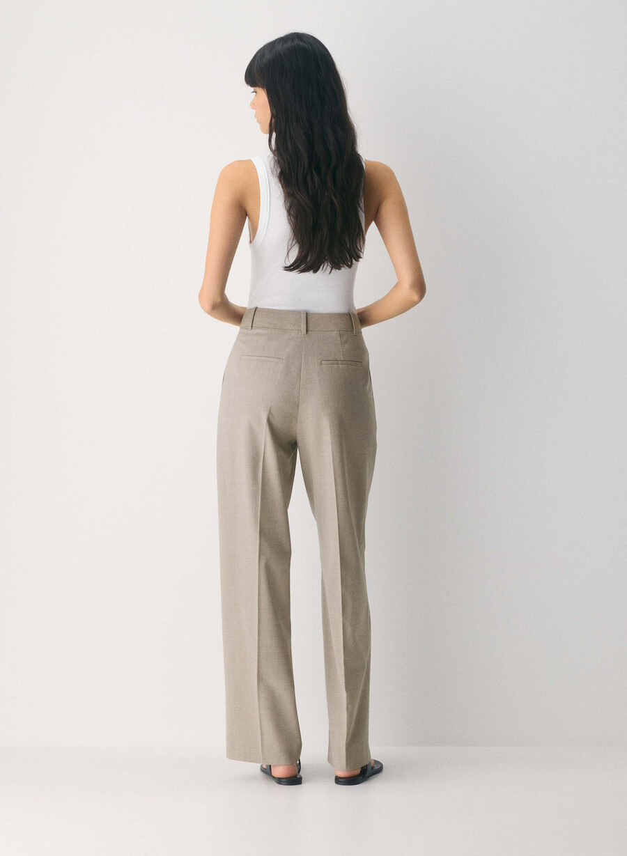 the effortless pant wool heather light noce moscata