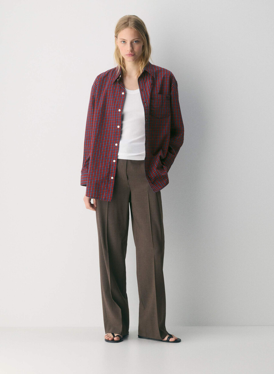 the effortless pant wool heather rich mocha brn