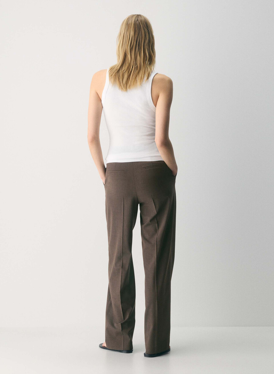 the effortless pant wool heather rich mocha brn