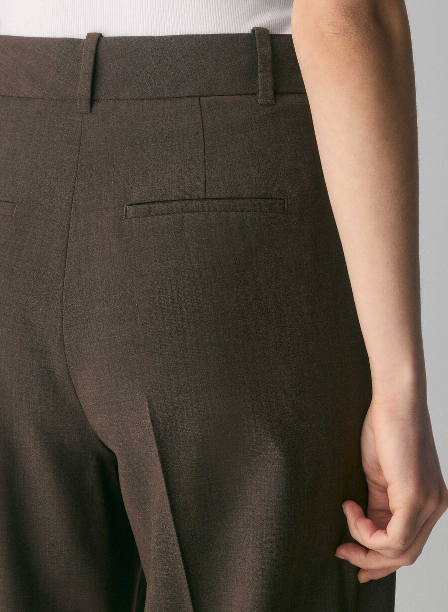 the effortless pant wool heather rich mocha brn