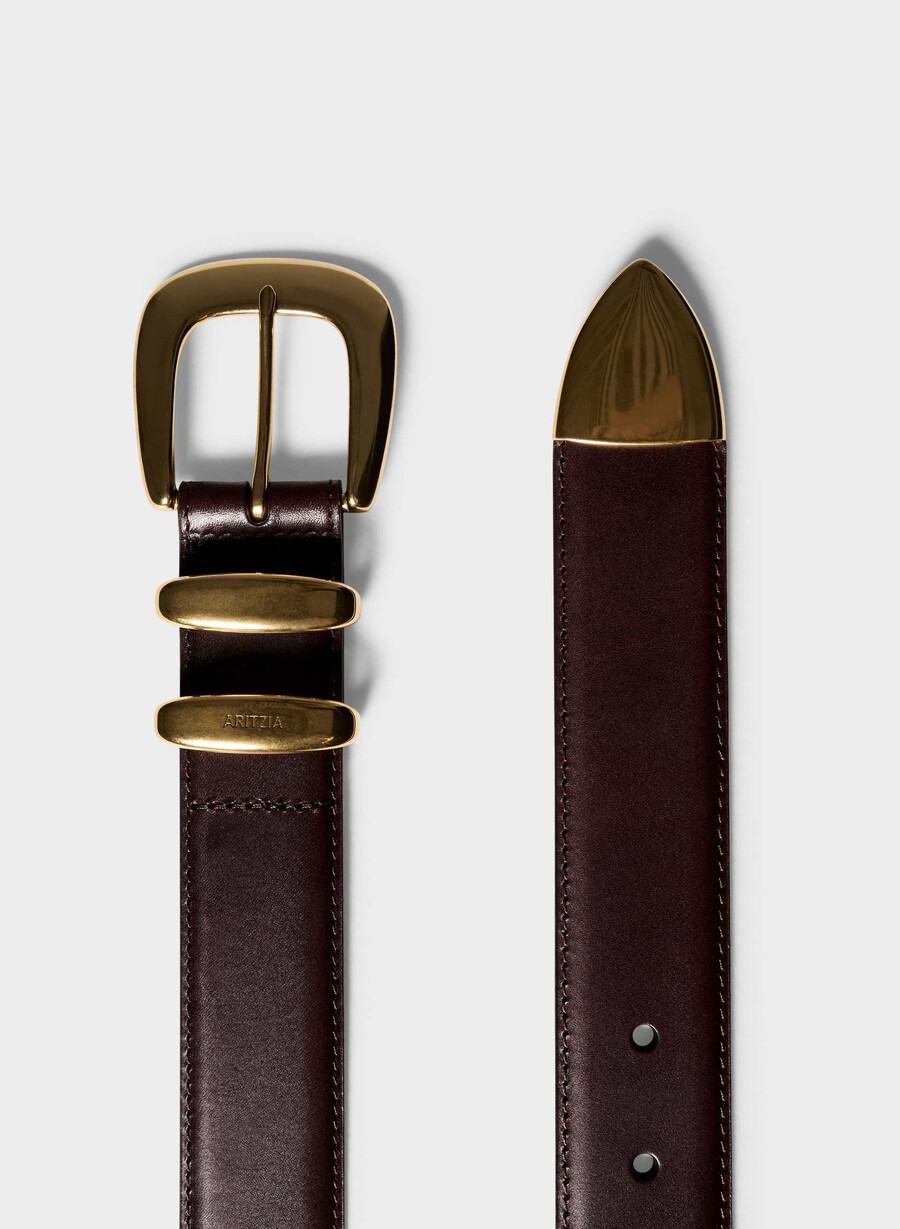 cintura larga in pelle di ottone massiccio leggendaria manor brown gold