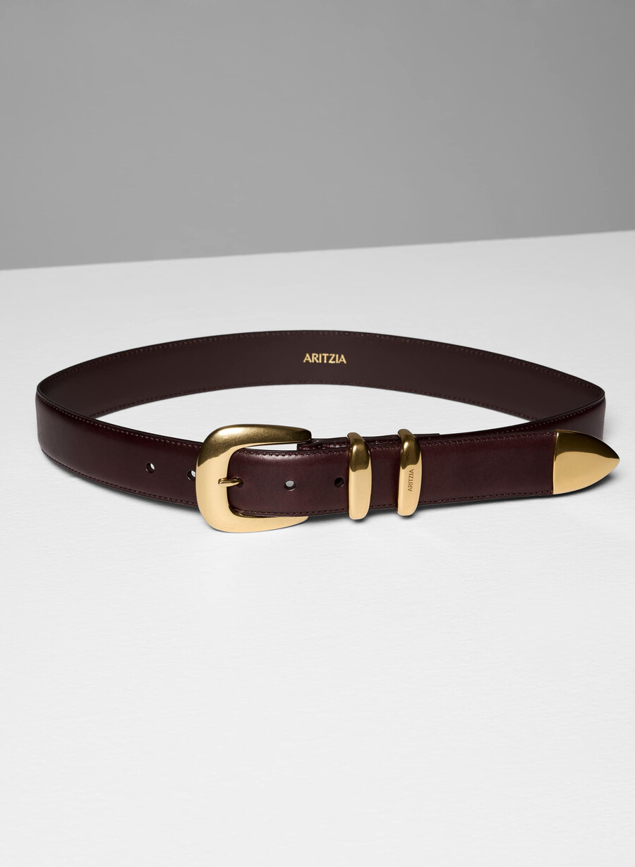 cintura larga in pelle di ottone massiccio leggendaria manor brown gold