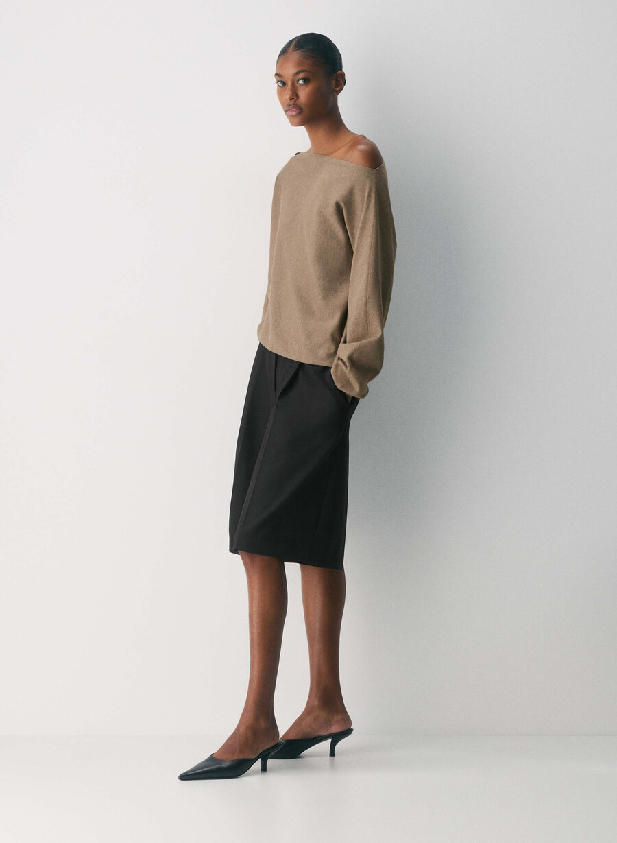 maglione inspiration - wonder yarn heather folio brown