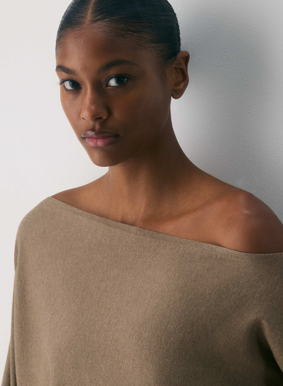 maglione inspiration - wonder yarn heather folio brown