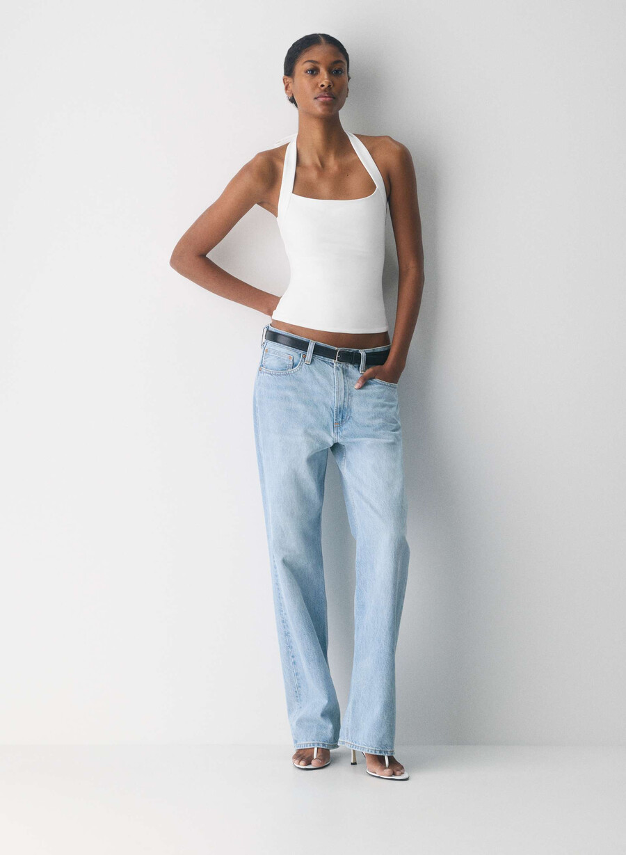 top con scollo allamericana casual contour optimum bianco
