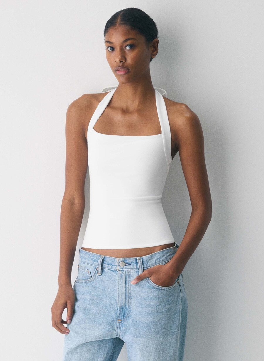 top con scollo allamericana casual contour optimum bianco